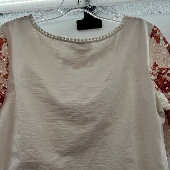 Porridge Women's Eyelet Lace Top Short Sleeve Size Small - Picture 6 of 9